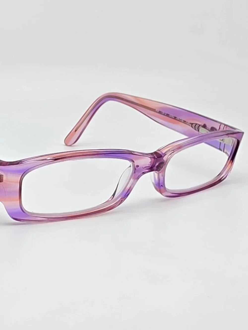 Ray-Ban Jr. RB1512 3530 Purple Pink Crystal Stripe Kids Eyeglasses Frame 46mm